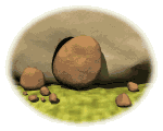 La Tumba con la puerta de piedra hecha rodar atrás La Tumba con la puerta de piedra hecha rodar atrás
